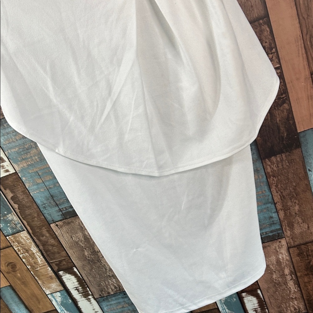 Chic Asymmetrical White Dress - Picture 11 of 15